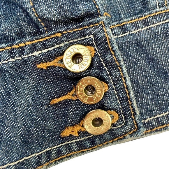 Custom Boho Chic Denim Jacket – Lion Velvet Back Detail, XS/S Form Fitting - Picture 14 of 17